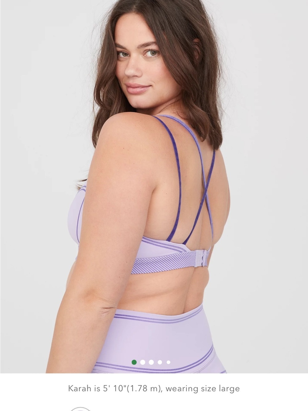 Strappy Lavender Support Bra with Double Back Straps